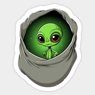 Green Alien Logo Sticker